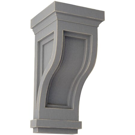 Ekena Millwork 4 3/4"W x 5"D x 10"H Traditional Recessed Wood Vintage Decor Corbel, Pebble Grey CORWD04X05X10TRPG